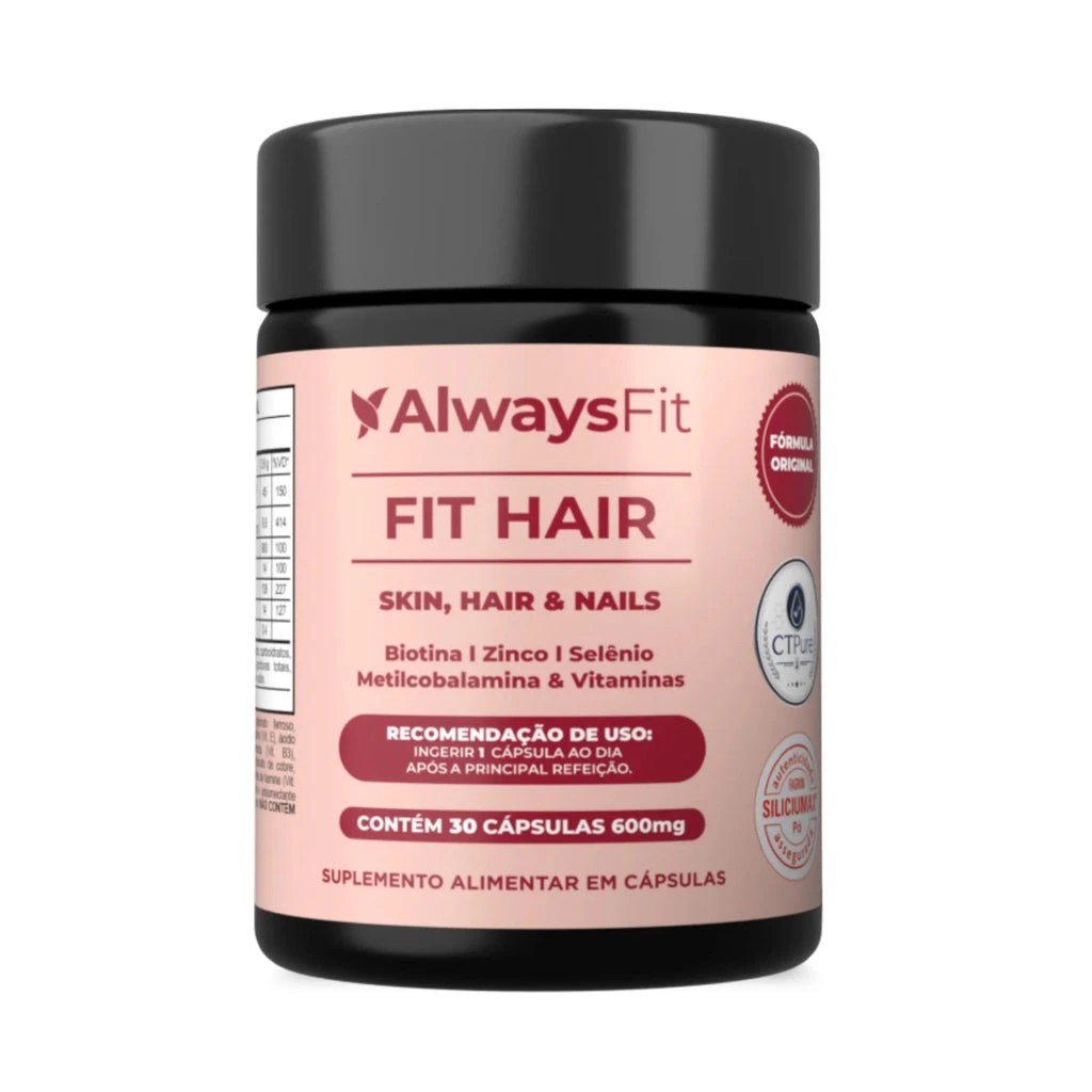 Embalagem de Fit Hair, da Always Fit, para identificação do produto.