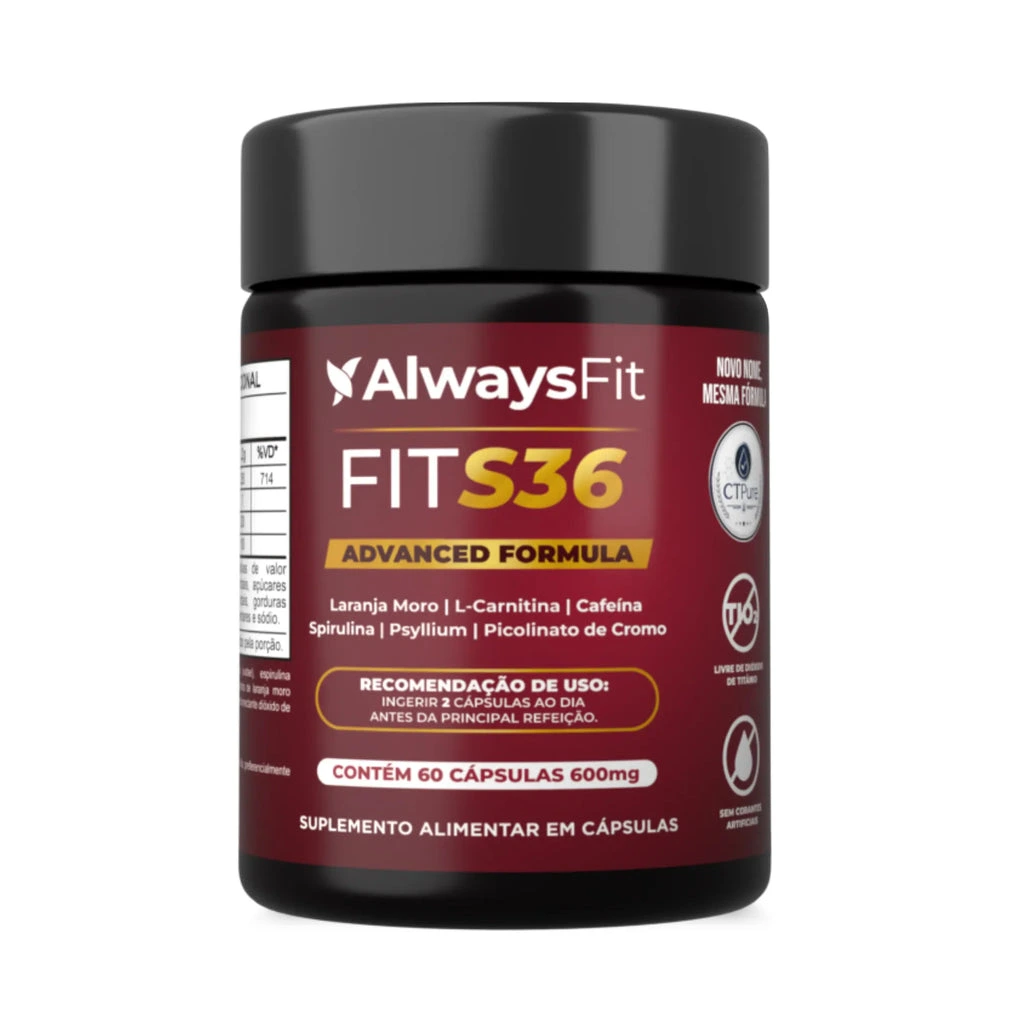 Embalagem de Fit S36, da Always Fit, para identificação do produto.
