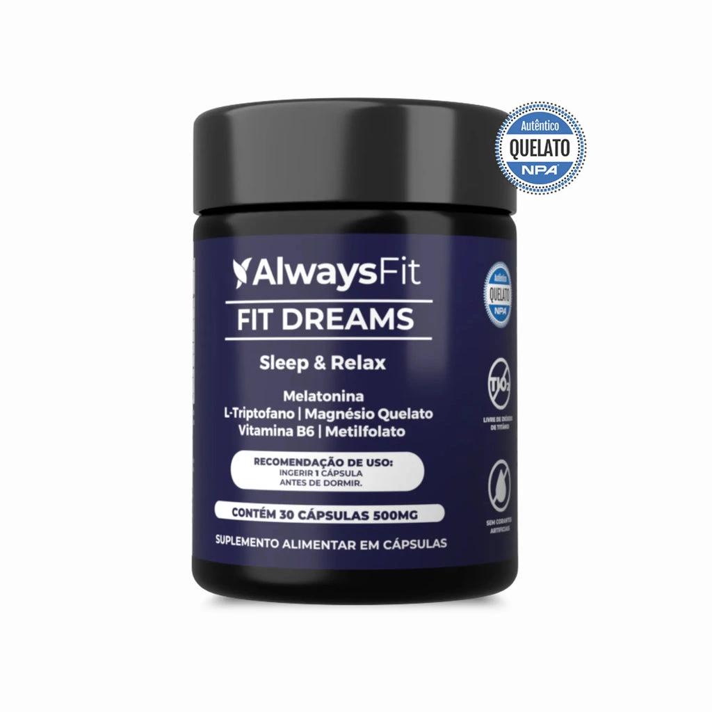Embalagem de Fit Dreams, da Always Fit, para identificação do produto.